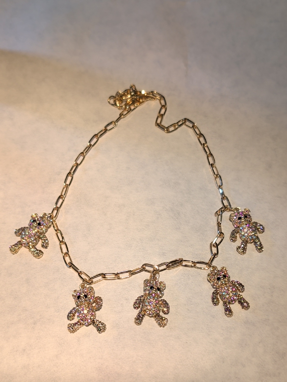 Necklace w/Austrian Crystal Bears